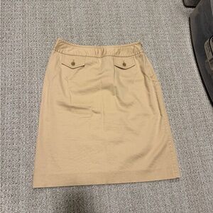 Petite Sophisticate Tan Knee High Skirt size 4 Carolyn Bessette style